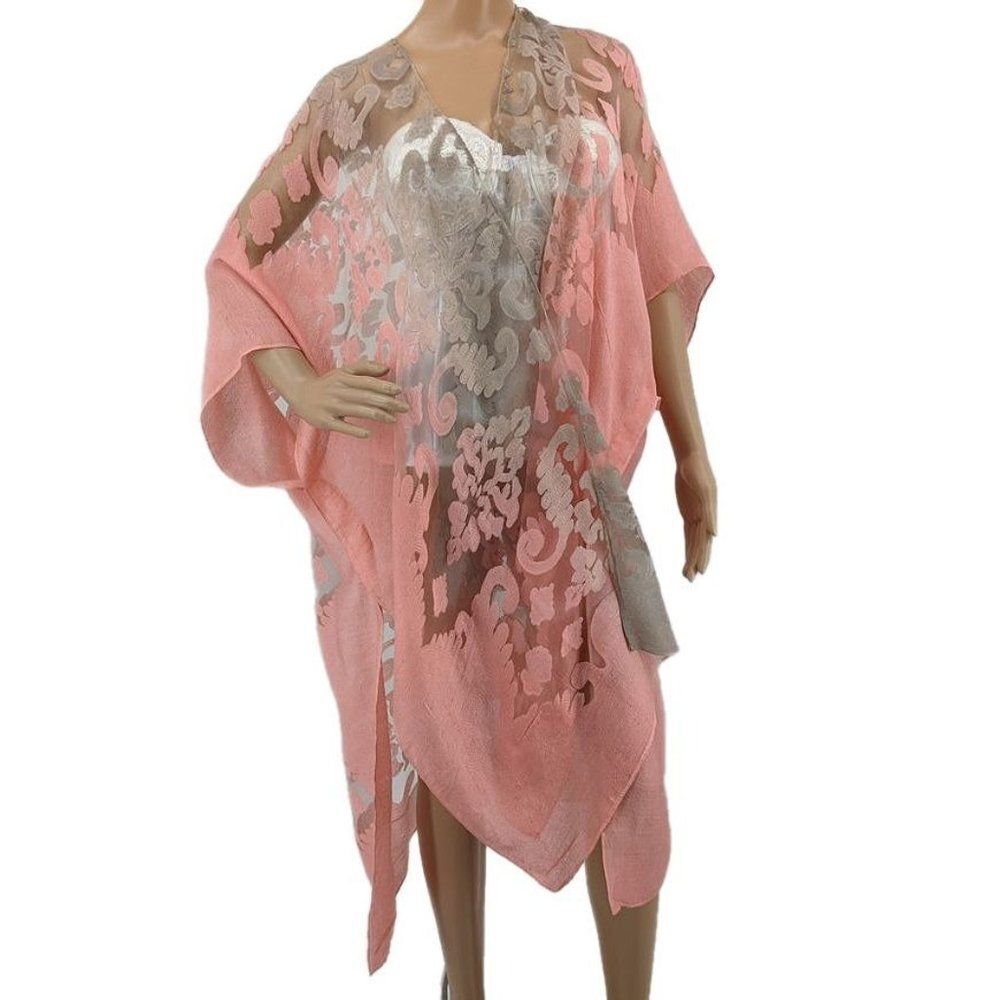NWT Vintage y2k Jessica McClintock Lingerie Robe Sheer Kimono Floral Pink Size S